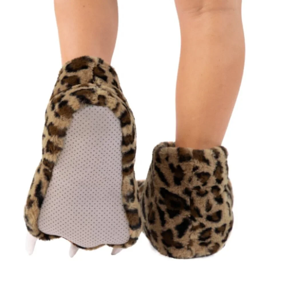 Lazy One Leopard Kid Slippers - Size Small (9C-11C) 🐾👣